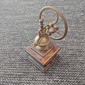 Vintage Hand Crank Pepper Grinder solid Wood and Brass